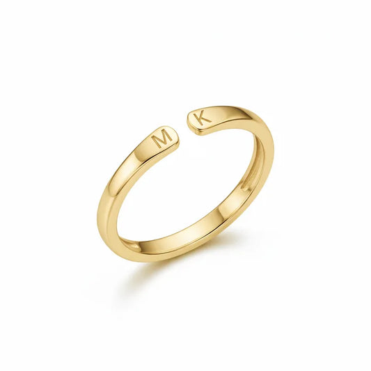 Anillo ajustable con iniciales — imagen 1
