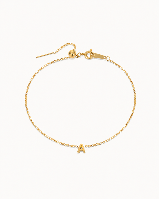 Lea gold letter bracelet